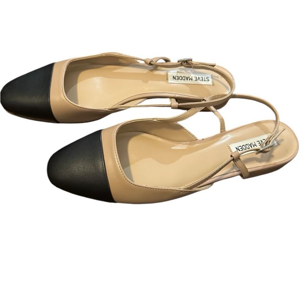 Steve Madden Women’s Belinda Flat‎ Beige Leather - Picture 2 of 6